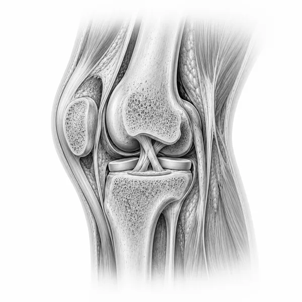 Anatomische Illustration: Knie